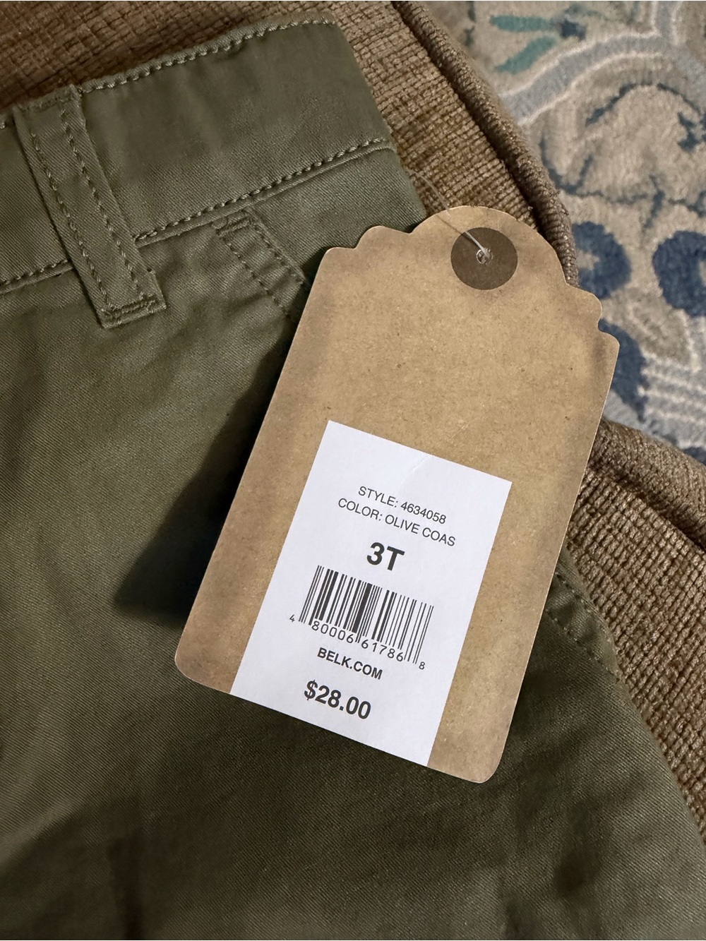 Boys 3T Sage Green Chino Shorts - Picture 4 of 5